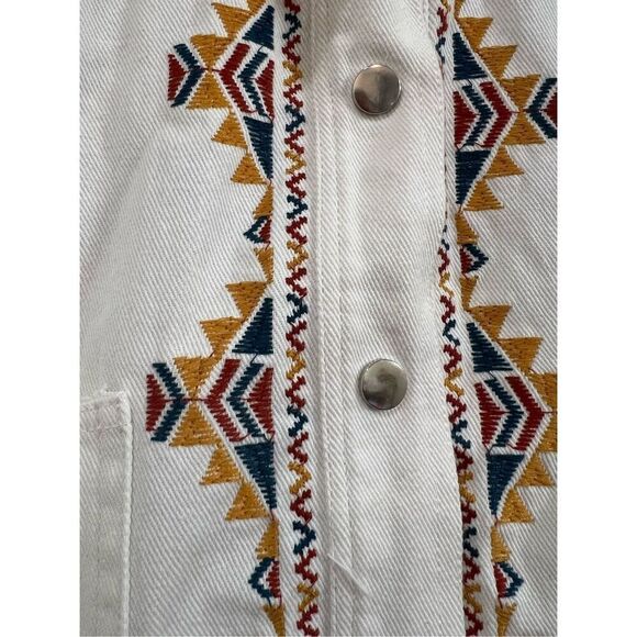 PEACE N' LOVE embroidery snap shacket sz S/M - Picture 3 of 6